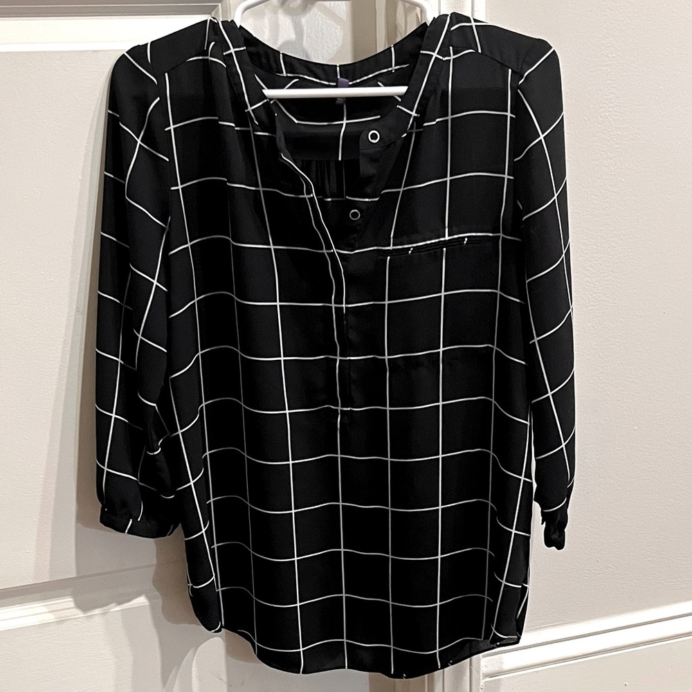 Black & White Checked Blouse